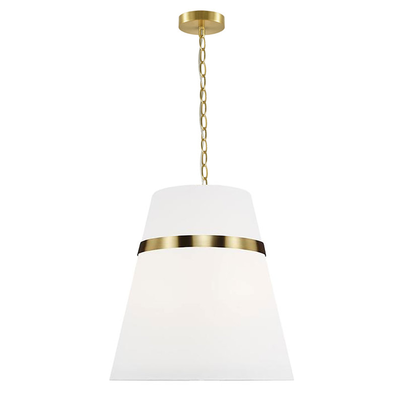 Symphony 3 Light Single Geometric Pendant, Aged Brass