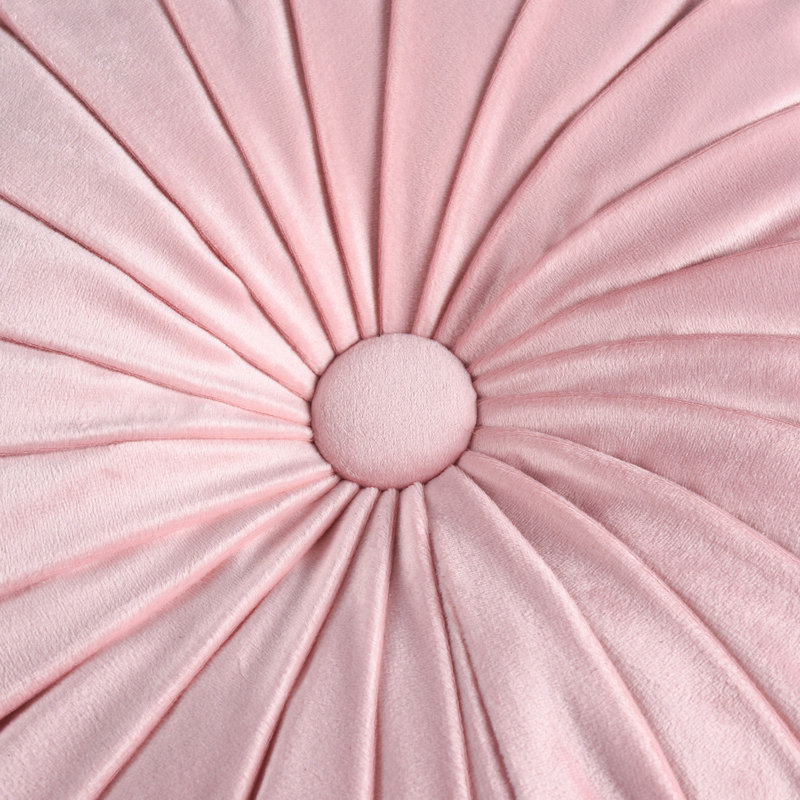Velvet Round Throw Pillow, Pink