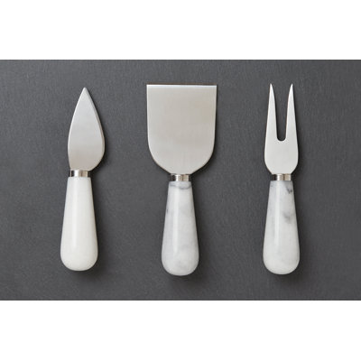 Ensemble de couteaux à fromage en marbre blanc 3 pièces Fox Run Brands Premium