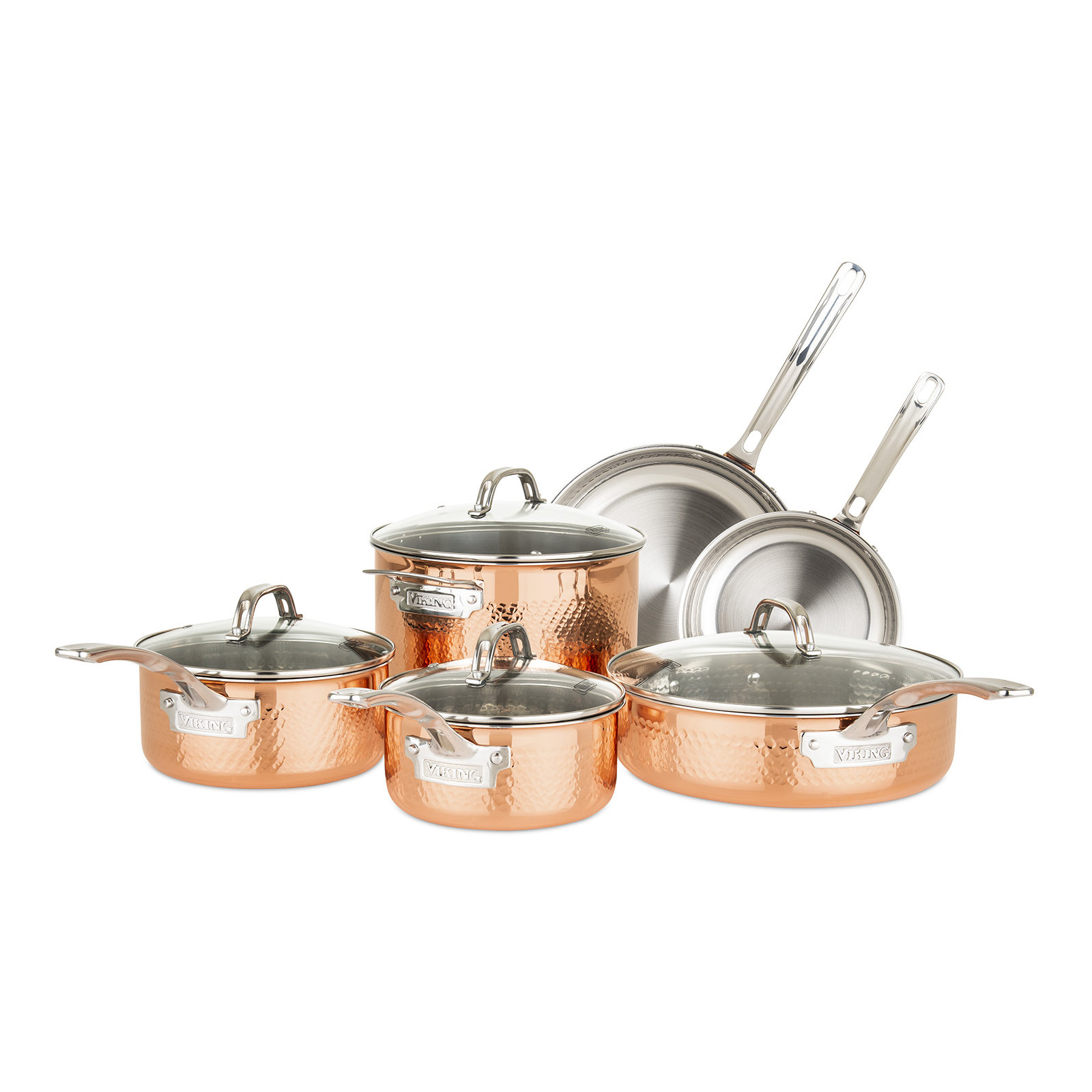 Viking Hammered Copper Clad 10 Piece Cookware Set