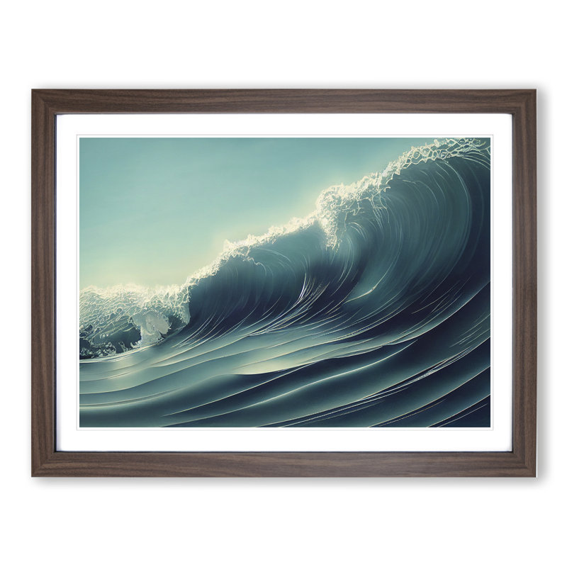 Curl Of An Ocean Wave Vol.2 - Framed Print, 34cm H x 46cm W x 2cm D, Walnut
