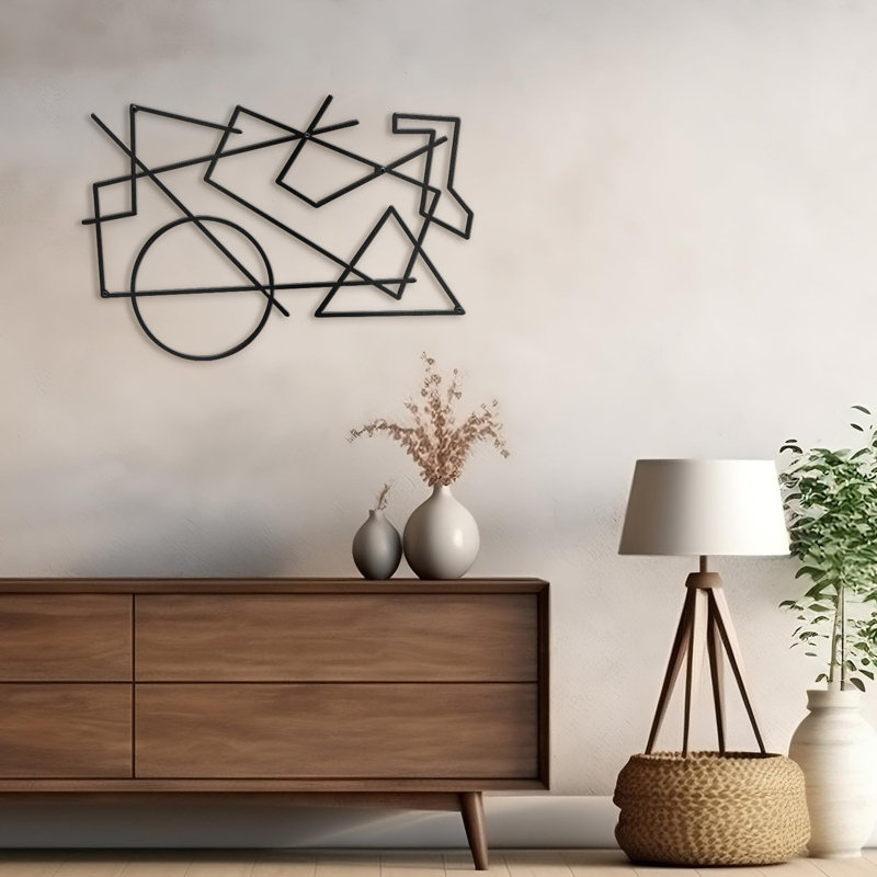 Wall Decor Metal, Black, 20" H x 30" W x 0.05" D