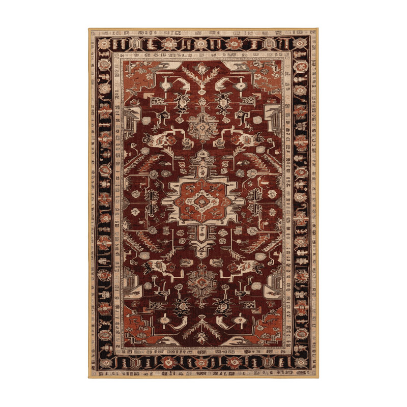 Tapis brun turc lavable à la machine, Tapis de couloir 2 pi x 4 pi