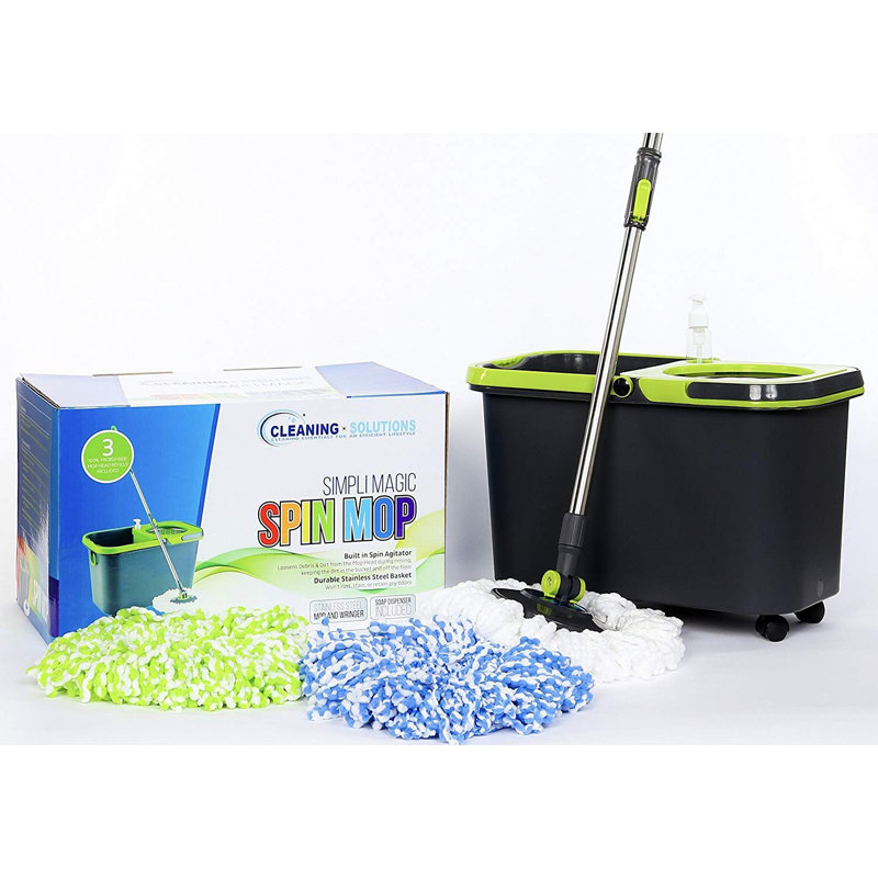 Mop Bucket Set, Black/Green