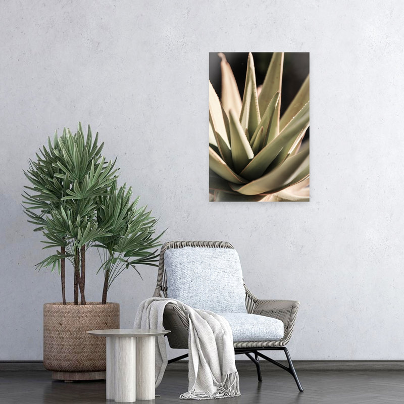 Art contemporain contemporain avec cactus, H 24 po x l 16 po
