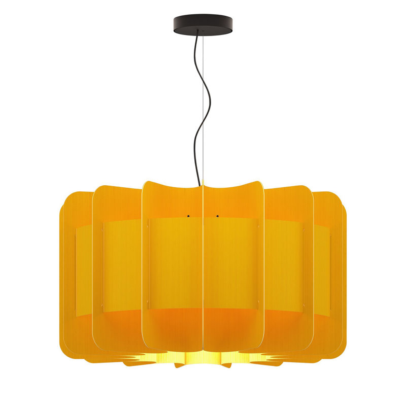 Clarissa 1-Light Single Pendant, 16.5" H x 29.8" W x 29.8" D, Yellow
