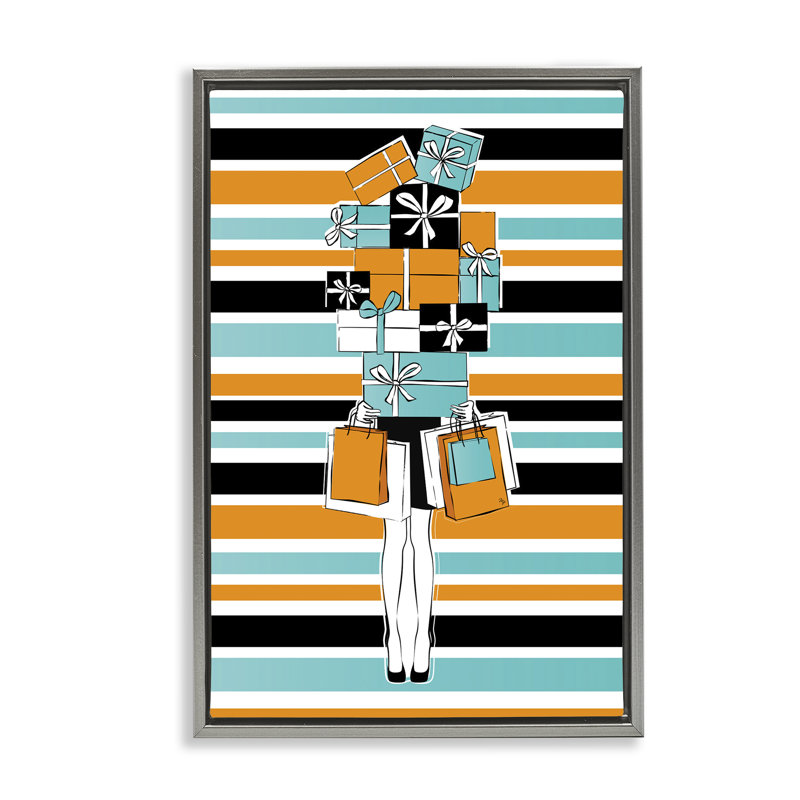 Toile flottante empilée encadrée par Martina Pavlova, Cadre flottant gris lustré, H 31 po x l 21 po