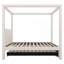 Lit plateforme simple à baldaquin avec lit gigogne et trois tiroirs de rangement, beige