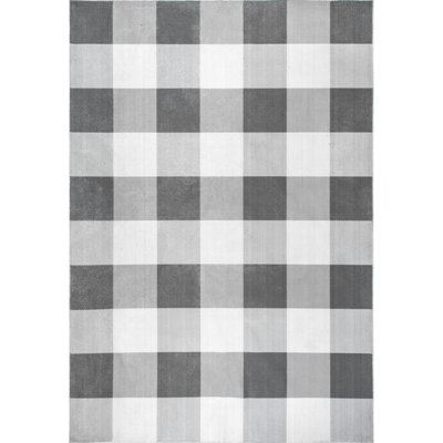 Tapis gris lavable à la machine Micheal Farmhouse
