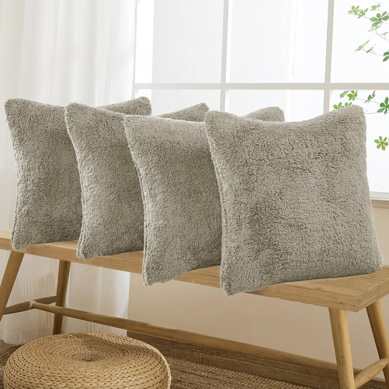 Indoor / Outdoor Square Cushion Cover, Feathery Grey