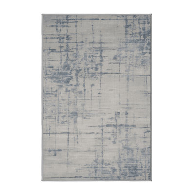 Tapis abstrait gris lavable à la machine