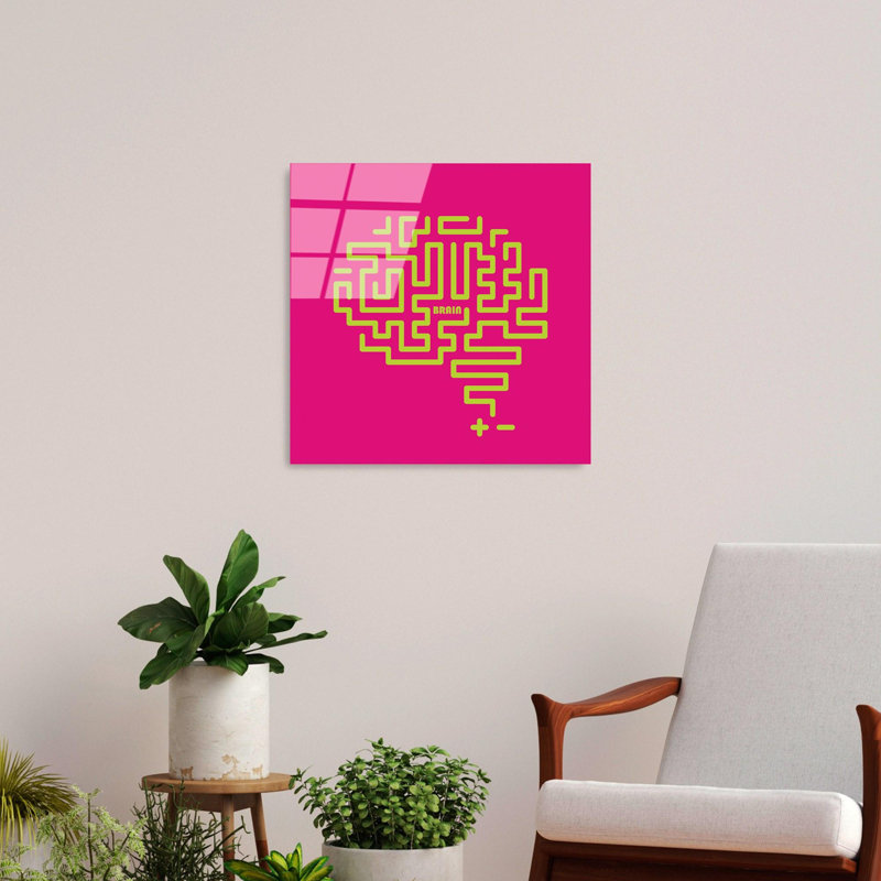 Boze Wall Decor on Tempered Glass, Pink