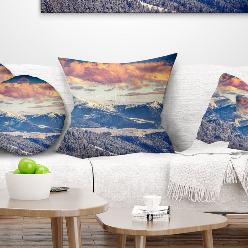 Coussin d'hiver Winter Sunset, 16 po x 1 po, Coussin décoratif