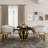Rayni Rectangular Faux Marble Top with Stainless Steel Base Dining Table-973394804-973394805