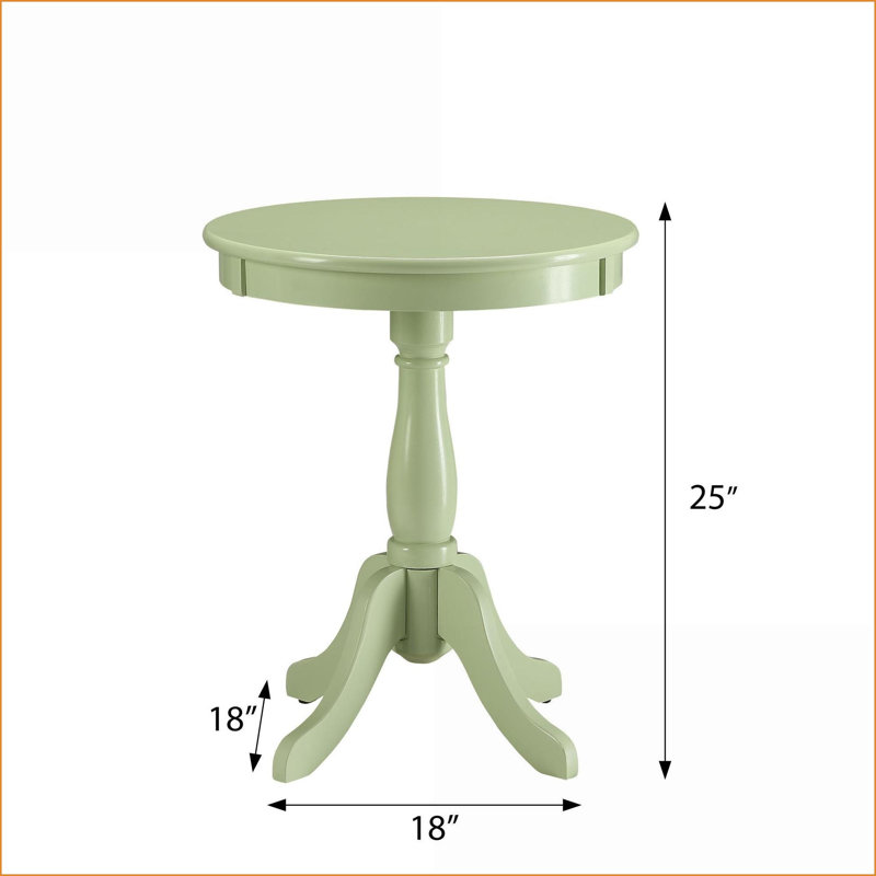 Table basse de style chalet vert clair - Piédestal tourné peu encombrant pour petits espaces