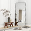 Shyfoy 80x180cm Full Length Mirror  Metal Framed Flat Wavy Floor Mirror Free Standing