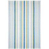 Daphne Stripe French Blue Handwoven Cotton Rug