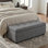 Banc de rangement avec repose-pieds rectangulaire rectangulaire en tissu d'aspect lin avec mousse à haute densité Avalon
