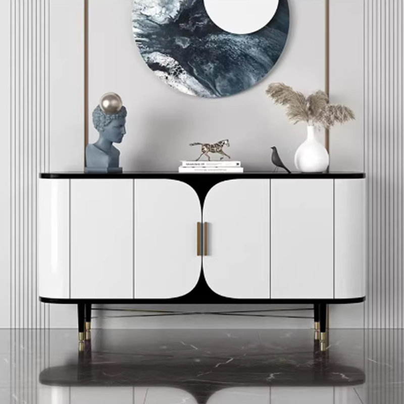 Armoire d'entrée simple et luxueuse, Noir / blanc
