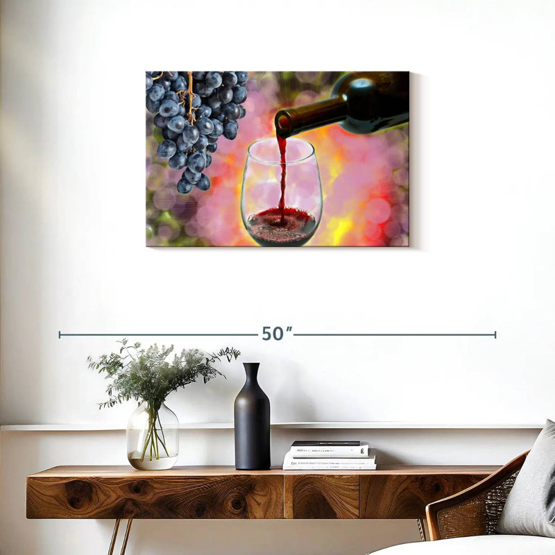 Yarlin décantant le vin rouge au verre, H 20 po x l 30 po