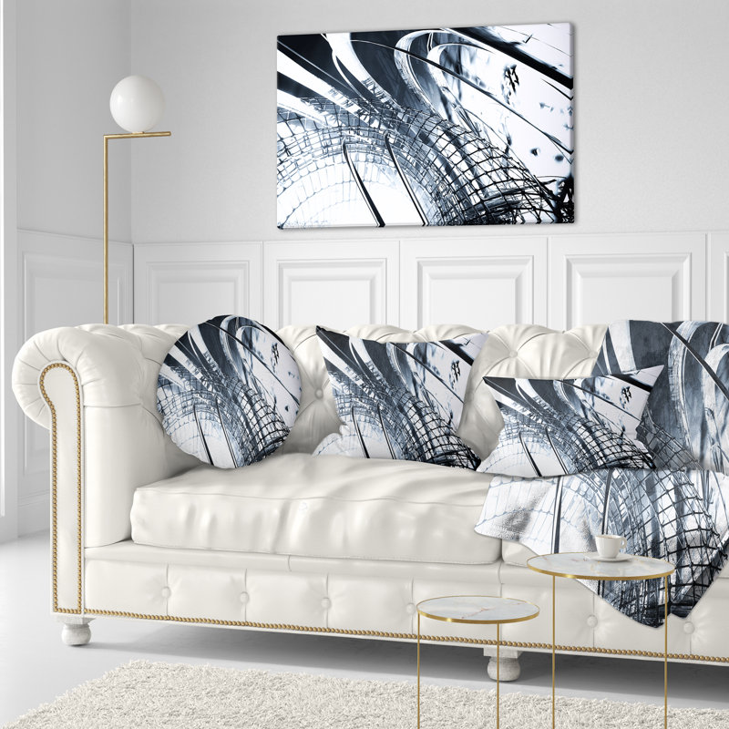 3D Abstract Art Black Structural - Abstract Printed Pillow