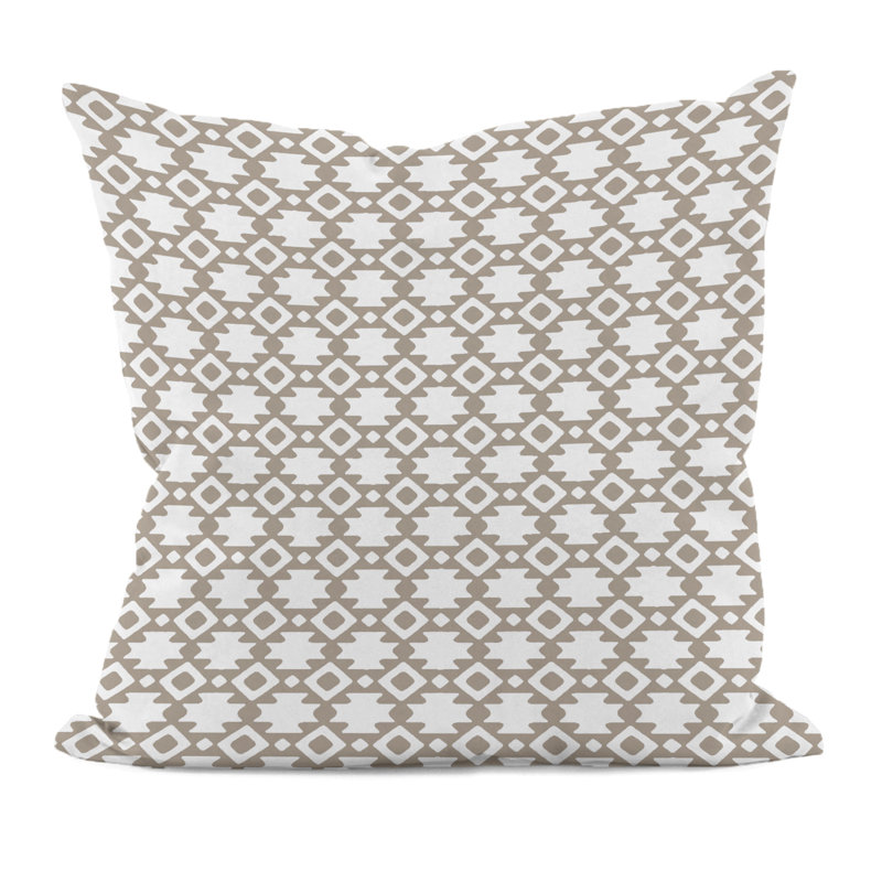 Housse de coussin géométrique carrée et insert, H 20 po x l 20 po, Lin