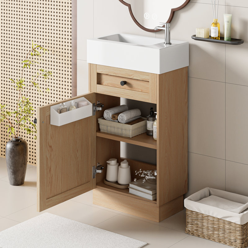 18" Single Bathroom Vanity With Resin Top