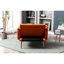Chaise longue en velours avec coussins et coussin moelleux, réglable pour la chambre du salon (capitonnage décoratif orange, 3 niveaux, accoudoirs Living,-1416282339