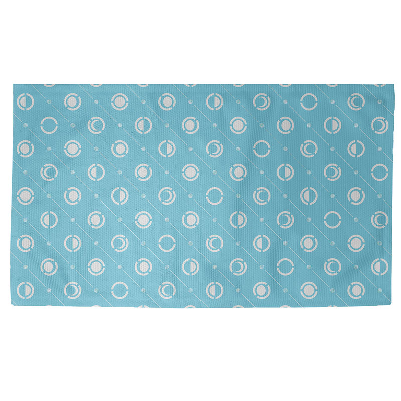 Bleu Tapis décoratif phases de lune classiques, Rectangle 5 pi x 7 pi