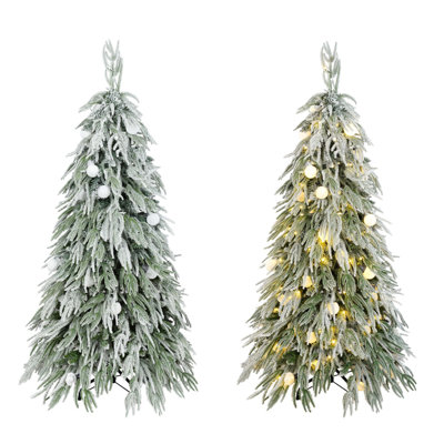 Conception à charnière artificielle à flocons de neige 5 pi avec lumières blanches chaudes