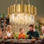 Luminaire réglable en cristal doré circulaire