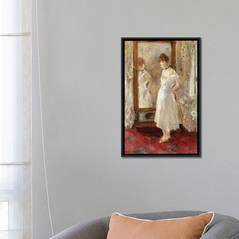 « the psyche mirror, 1876 », reproduction d’impression sur toile tendue, H 26 po x l 18 po x P 1,5 po, Toile avec cadre noir