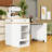 Kitchen Island with Extendable Dining Table, Double-Sided Storage, Power Outlet and Adjustable Shelves-1165304520