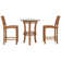 3 Piece Teak Wood Bistro Bar Set Including 36" Round Half Moon Table And 2 Abacho Barstools