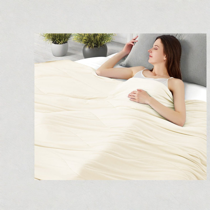 Édredon rafraîchissant en nylon 90 x 90, ivoire moderne pour la maison