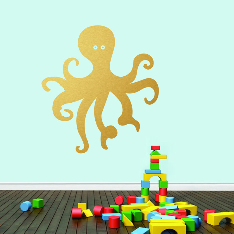 Décalcomanie murale octopus, Or