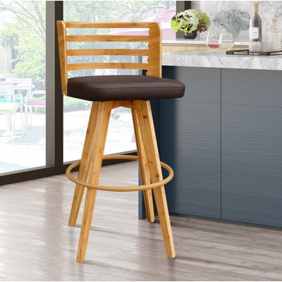 Westover Swivel Upholstered Faux Leather Counter Stool