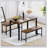 Dining Table Set, Bar Table with 2 Dining Benches, Kitchen Table Counter with Chairs
