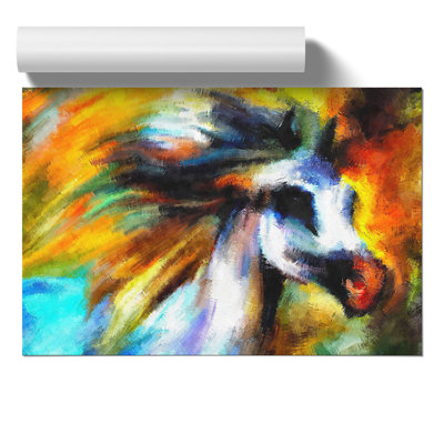 Colourful Horse Painting - Frameless Print