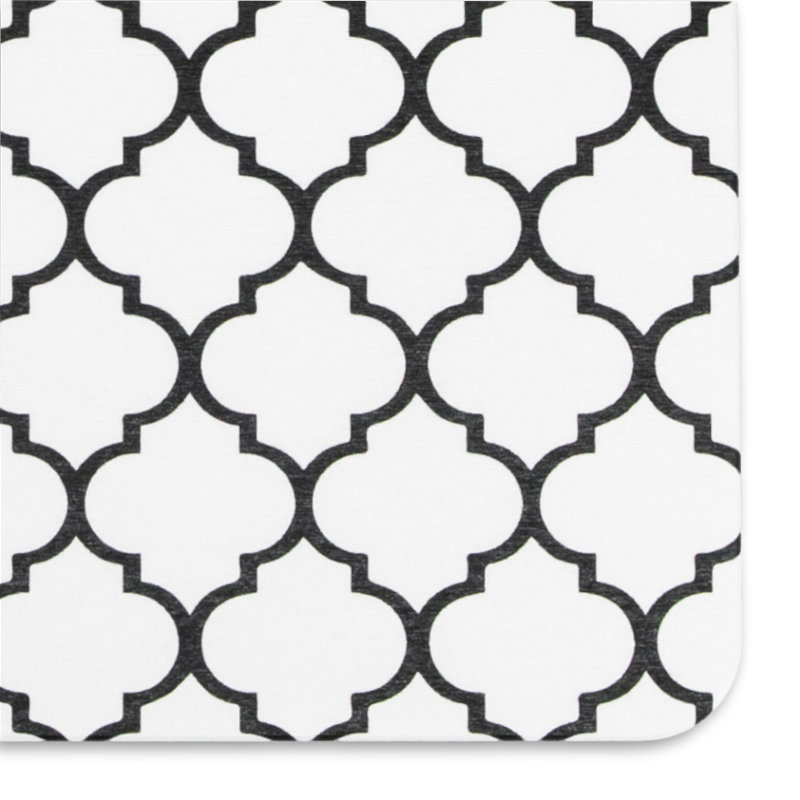 Non-Slip Bath Mat, Black/White