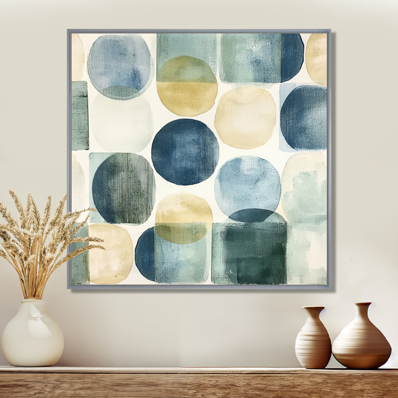 Onekki Minimalist Meditation Stone Collage VI - art mural grand méditation, H 30 po x l 30 po, Impression encadrée flottante