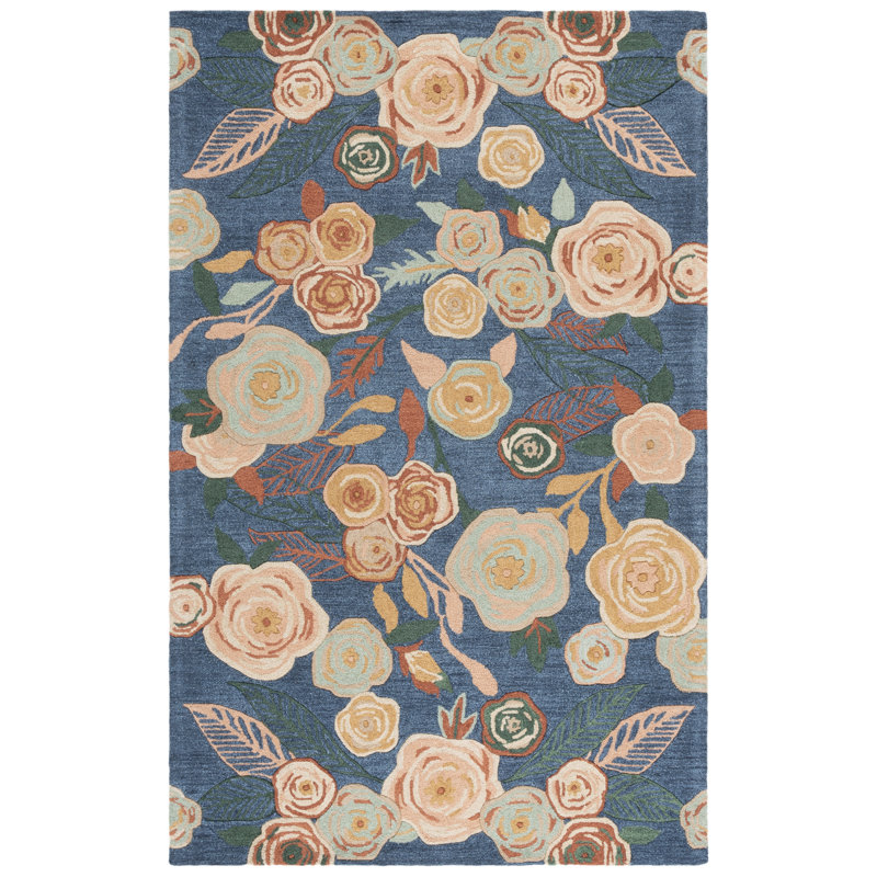 Jardin Hand Tufted Wool; Cotton Floral Indoor Rug, Rectangle 5' x 8'
