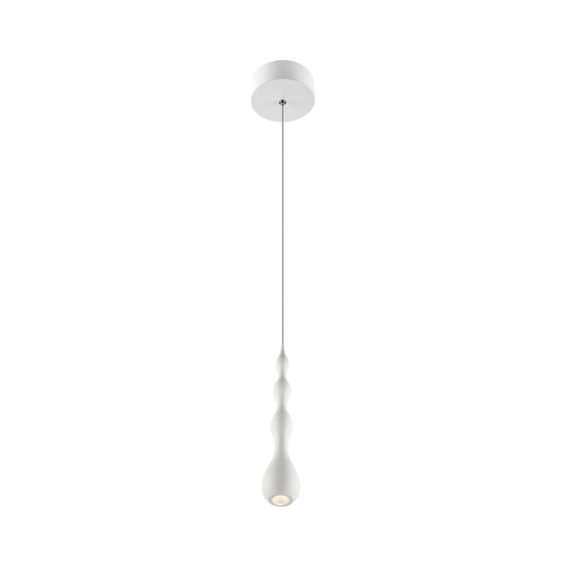 Luminaire suspendu cylindrique à 1 lumière DEL Polaris, Blanc