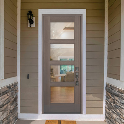 36x96 4 Lite Continental TDL Mahogany Front Door