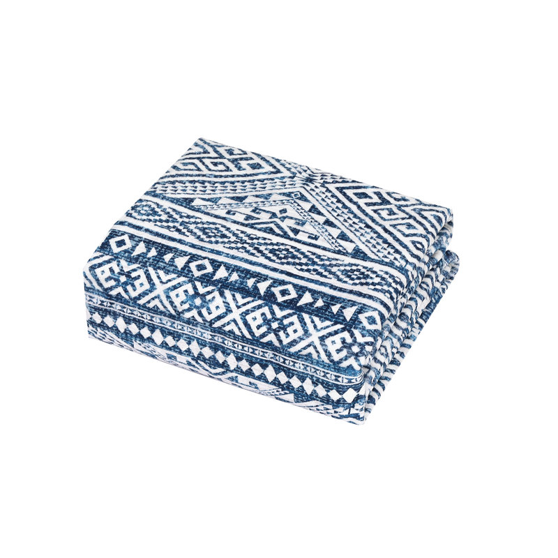 Boho Distressed Area Rug - Machine Washable, Non-Slip, Low Pile, mark Resistant Carpet for Living Room, Bedroom, Dining Room - Large Blue Design - Home Decor - 9x12ft (274x366cm), Blue Tint
