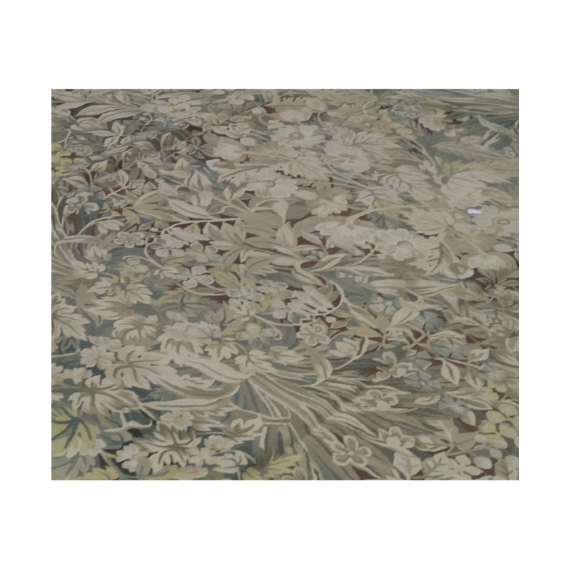 Hand-Knotted High-Quality Green and Green Area Rug