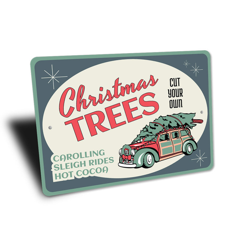 Plaque de sapin de Noël en aluminium, H 10 po x l 14 po x P 0,04 po