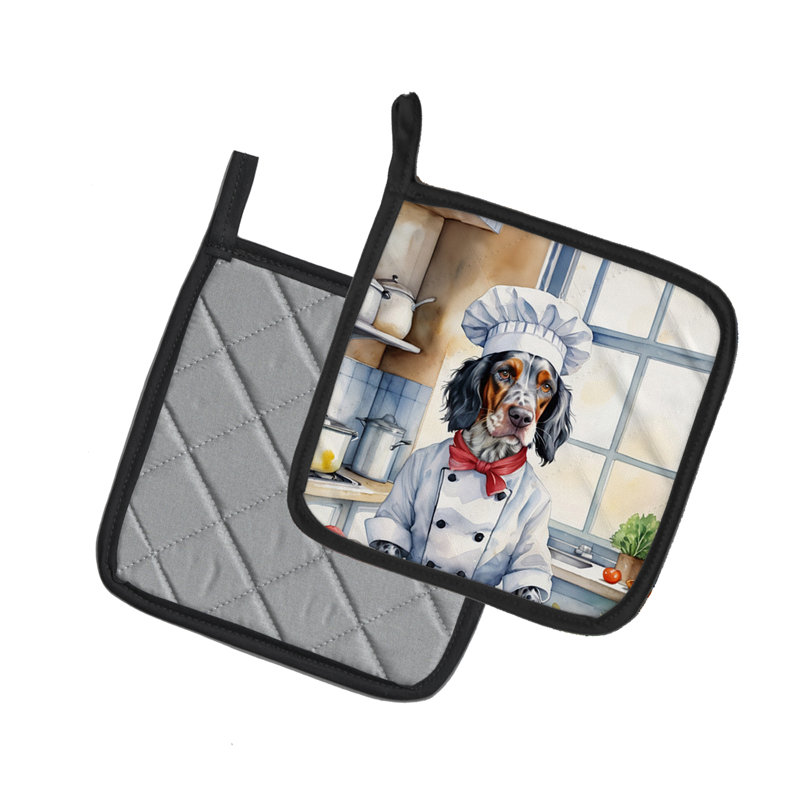 Caroline's Treasures The Dog Chef Polyester Potholder Set