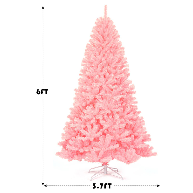Arbre de Noël artificiel épinette rose et cachemire rose, 72"