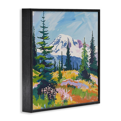 Modern Snow Capped Mountain Framed Giclee Art, design by Walker Noble